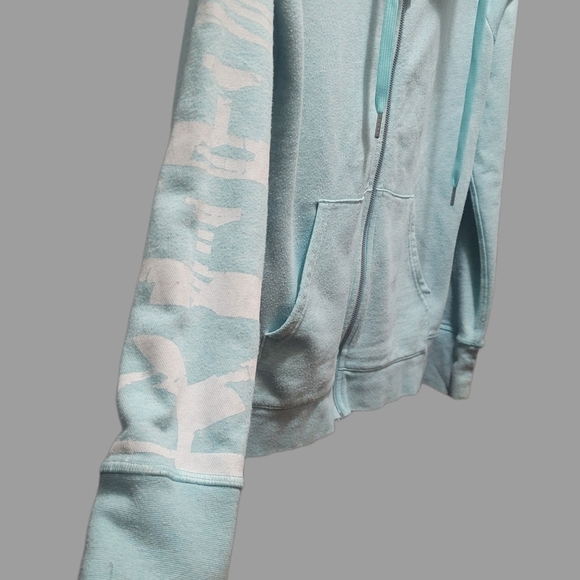 Reebok Light Blue with White Accent Zippered Hoodie M - Picture 4 of 6